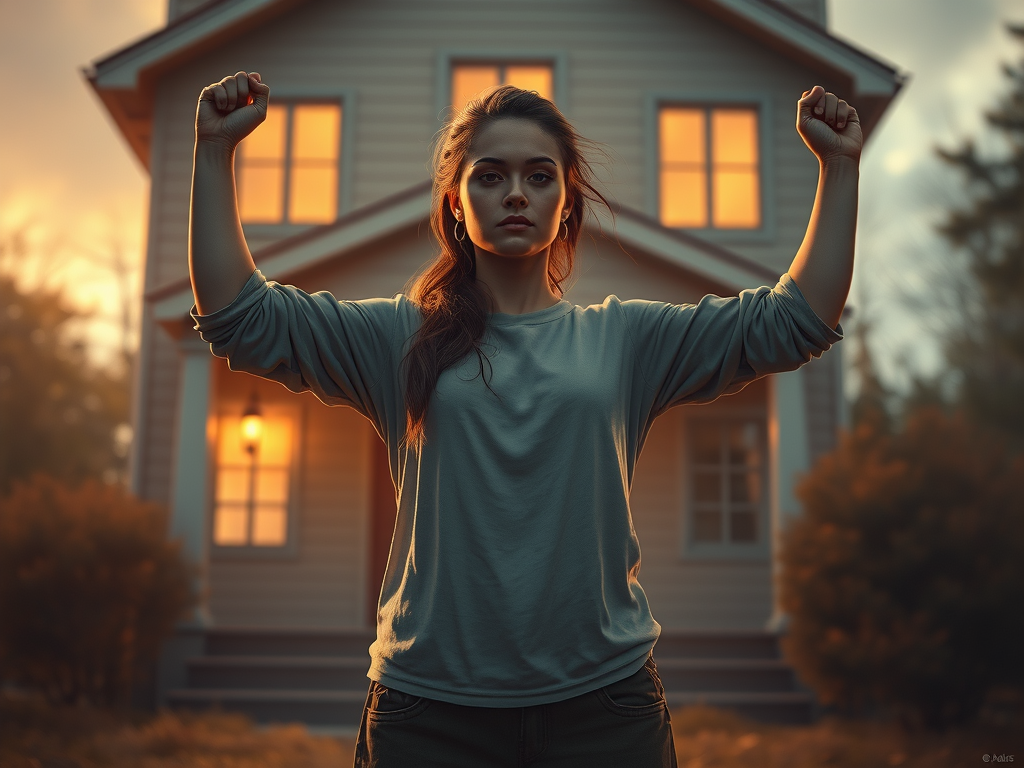 Mom, standing tall, with the power of The Holy Spirit covering her home.